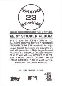 2015 Topps Stickers #23 Michael Pineda Back