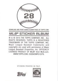2015 Topps Stickers #28 Derek Jeter Back