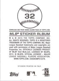 2015 Topps Stickers #32 Yunel Escobar Back