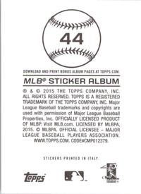 2015 Topps Stickers #44 Marcus Stroman Back