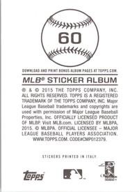 2015 Topps Stickers #60 Corey Kluber Back