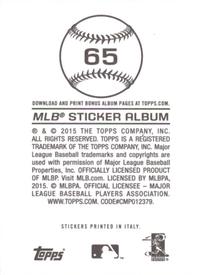 2015 Topps Stickers #65 Miguel Cabrera Back