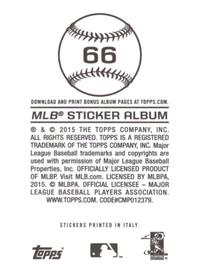 2015 Topps Stickers #66 Justin Verlander Back