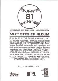 2015 Topps Stickers #81 Greg Holland Back