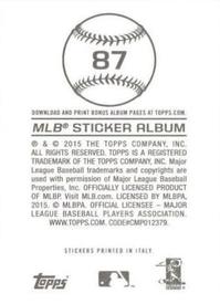 2015 Topps Stickers #87 Brian Dozier Back