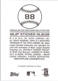 2015 Topps Stickers #88 Kurt Suzuki Back