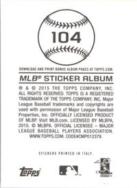2015 Topps Stickers #104 Dallas Keuchel Back