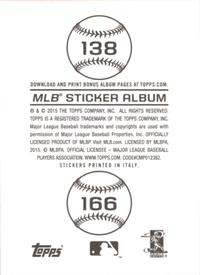 2015 Topps Stickers #138 Baltimore Orioles Back