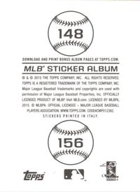 2015 Topps Stickers #148 Seattle Mariners Back