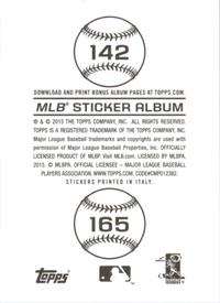 2015 Topps Stickers #165 St. Louis Cardinals Back