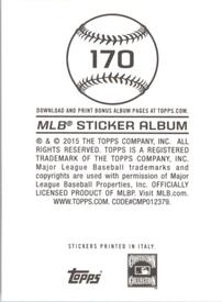 2015 Topps Stickers #170 Tom Glavine Back