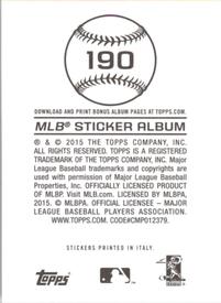 2015 Topps Stickers #190 Juan Lagares Back