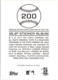2015 Topps Stickers #200 Cliff Lee Back