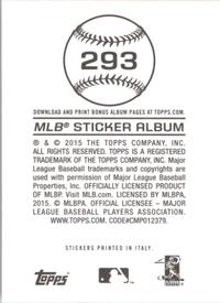 2015 Topps Stickers #293 Buster Posey Back