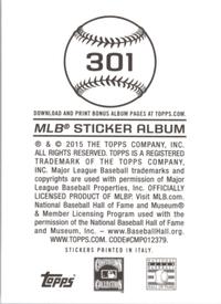 2015 Topps Stickers #301 Willie McCovey Back