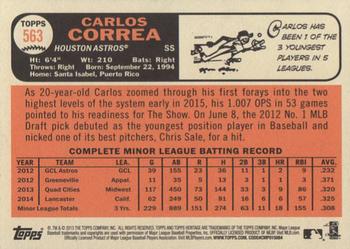 2015 Topps Heritage #563 Carlos Correa Back
