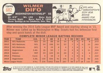 2015 Topps Heritage #682 Wilmer Difo Back