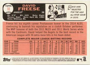 2015 Topps Heritage #18 David Freese Back