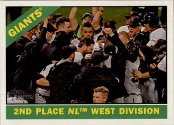 2015 Topps Heritage #19 2nd Place NL West Division Front