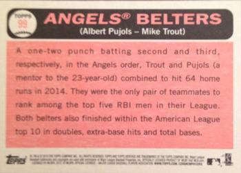 2015 Topps Heritage #99 Angels Belters (Mike Trout / Albert Pujols) Back