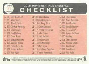 2015 Topps Heritage #131 1st Place AL West Division Back
