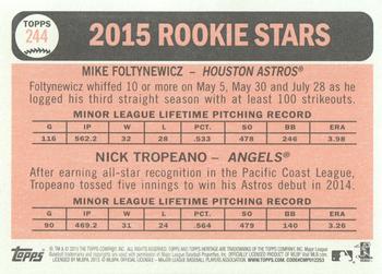 2015 Topps Heritage #244 2015 Rookie Stars (Nick Tropeano / Mike Foltynewicz) Back