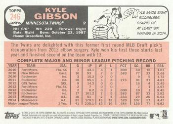 2015 Topps Heritage #246 Kyle Gibson Back