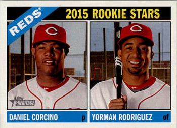 2015 Topps Heritage #311 2015 Rookie Stars (Daniel Corcino / Yorman Rodriguez) Front