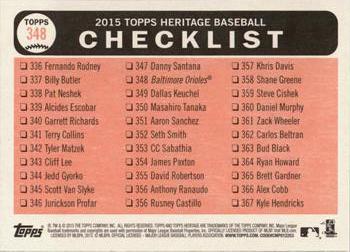 2015 Topps Heritage #348 1st Place AL East Division Back