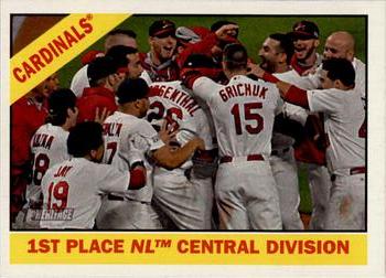 2015 Topps Heritage #379 1st Place NL Central Division Front