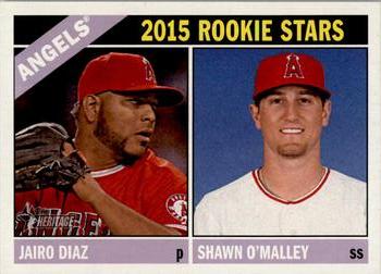 2015 Topps Heritage #417 2015 Rookie Stars (Shawn O'Malley / Jairo Diaz) Front