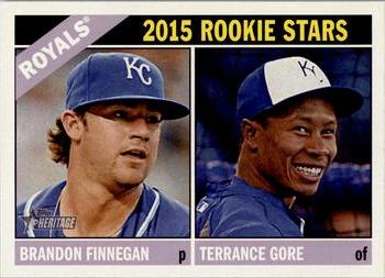 2015 Topps Heritage #424 2015 Rookie Stars (Brandon Finnegan / Terrance Gore) Front