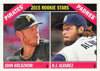 2015 Topps Heritage #123 2015 Rookie Stars (John Holdzkom / R.J. Alvarez) Front