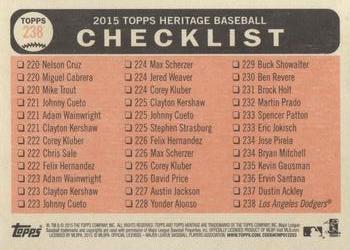 2015 Topps Heritage #238 1st Place NL West Division Back