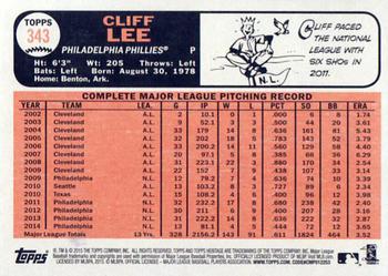 2015 Topps Heritage #343 Cliff Lee Back