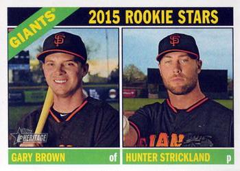 2015 Topps Heritage #373 2015 Rookie Stars (Gary Brown / Hunter Strickland) Front