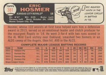 2015 Topps Heritage #381 Eric Hosmer Back