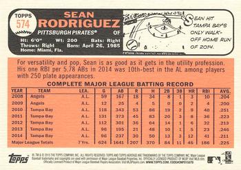 2015 Topps Heritage #574 Sean Rodriguez Back