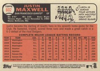 2015 Topps Heritage #602 Justin Maxwell Back