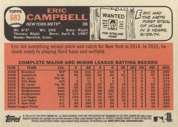 2015 Topps Heritage #683 Eric Campbell Back