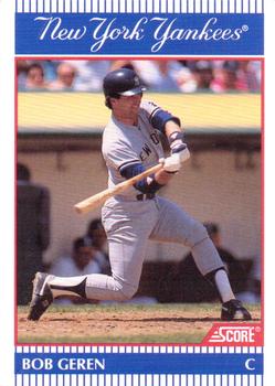 1990 Score New York Yankees #9 Bob Geren Front