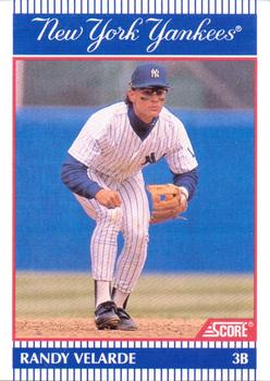 1990 Score New York Yankees #27 Randy Velarde Front