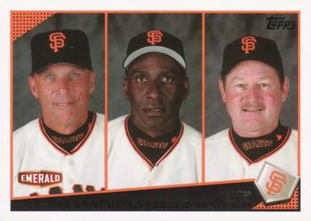 2009 Topps Emerald Nuts San Francisco Giants #31 Tim Flannery / Roberto Kelly / Carney Lansford Front