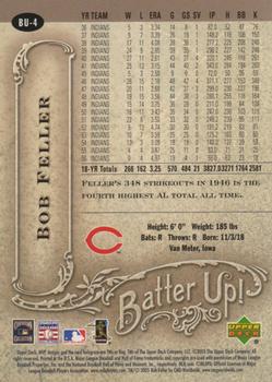 2005 Upper Deck MVP - Batter Up! #BU-4 Bob Feller Back