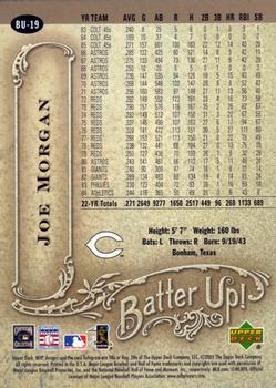 2005 Upper Deck MVP - Batter Up! #BU-19 Joe Morgan Back