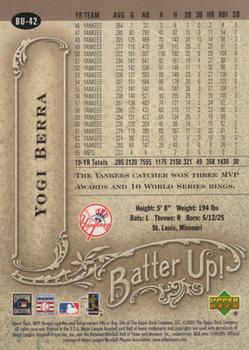 2005 Upper Deck MVP - Batter Up! #BU-42 Yogi Berra Back