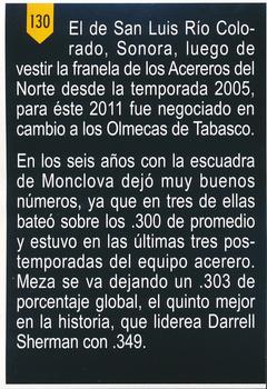 2011 Album Oficial Acereros de Monclova: 1974-2011 #130 Gonzalo Meza Front