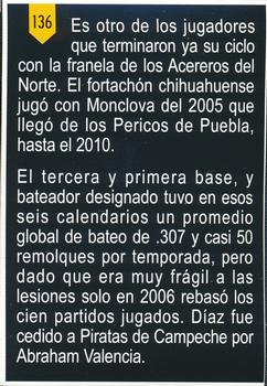2011 Album Oficial Acereros de Monclova: 1974-2011 #136 Pedro Diaz Front
