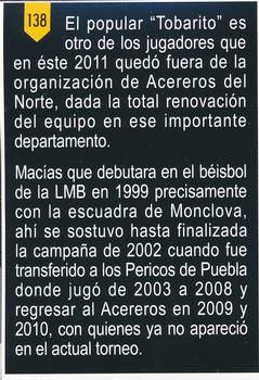 2011 Album Oficial Acereros de Monclova: 1974-2011 #138 Luis Auriel Macias Front