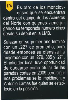 2011 Album Oficial Acereros de Monclova: 1974-2011 #176 Jose Antonio Salazar Front